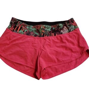 Kids  Lululemon Pink Floral Waistband Shorts